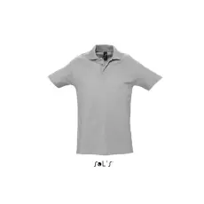  Férfi WINTER II rövid ujjú három gombos galléros piké póló, SOLS SO11362, Grey Melange-XL