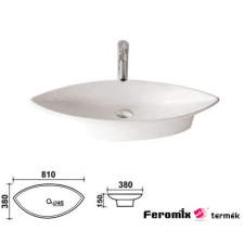 Feromix Arredo ARD-11 csúcsos ellipszis mosdó 81x38x15 cm fürdőkellék