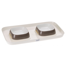 Ferplast Glam Tray Bowl small grey dupla tál (71908521) Szürke kutyatál