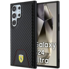 Ferrari Carbon Stitched Bottom tok Samsung Galaxy S24 Ultra - fekete tok és táska