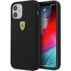 Ferrari CG MOBILE FERRARI ON TRACK SILICONE szilikon telefonvédő (mikrofiber plüss belső, matt) FEKETE Apple iPhone 12 mini (FESSIHCP12SBK) (111491)
