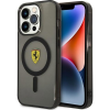 Ferrari CG MOBILE FERRARI TRANSLUCENT szilikon védő (ütésállóság, légpárnás sarok, műanyag hátlap, MagSafe) FEKETE Apple iPhone 14 Pro (FEHMP14LURKK) (FEHMP14LURKK)
