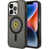 Ferrari CG MOBILE FERRARI TRANSLUCENT szilikon védő (ütésállóság, légpárnás sarok, műanyag hátlap, MagSafe) FEKETE Apple iPhone 14 Pro Max (FEHMP14XURKK) (FEHMP14XURKK)