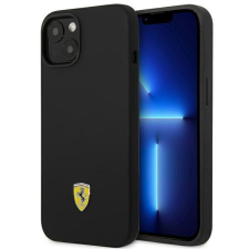 Ferrari FEHCP14MSIBBK iPhone 14 Plus 6,7&quot; fekete keménytok szilikon fém logóval tok és táska