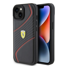 Ferrari FEHCP15SPTWK iPhone 15 6.1&quot; fekete keménytok Twist fém logóval tok és táska