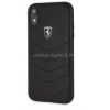 Ferrari Heritage iPhone XR tüzdelt valódi bőr kemény fekete tok (FEHQUHCI61BK)