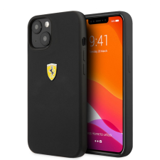 Ferrari Liquid Silicone Metal Logo iPhone 13 (6,1&quot;) fekete hátlap tok tok és táska