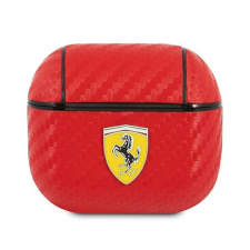 Ferrari On Track Apple AirPods 3 karbon tok, piros fülhallgató, fejhallgató tok