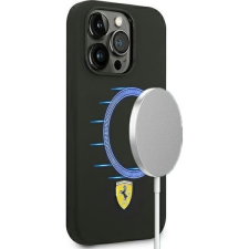 Ferrari Silicone Metal Apple iPhone 14 Pro Max Magsafe hátlap tok, fekete (FER000532) tok és táska