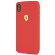 Ferrari Szilikon SF tok pajzs logóval iPhone XS Max piros tok és táska
