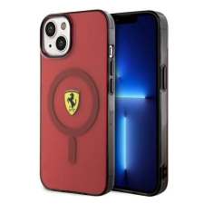 Ferrari Translucent iPhone 14 / 15 / 13 MagSafe kompatibilis kemény hátlap tok, piros FEHMP14SURKR tok és táska