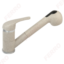 Ferro Álló mosogatócsap, gránit, homokszín, kihúzható kifolyóval, Freya, Ferro csaptelep