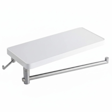 Ferro Emotion Polc forgatható törölközőtartóval és akasztóval, króm fürdőszoba kiegészítő