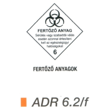 Fertözö anyag ADR 6.2/f információs címke