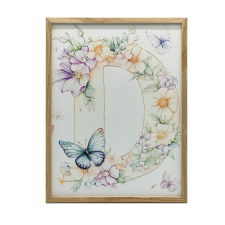 FESTÉS VÁSZONRA D BETŰ VIRÁGOK GYERMEKEKNEK 30x40cm KERET NÉLKÜL PREMIUM VÁSZON grafika, keretezett kép
