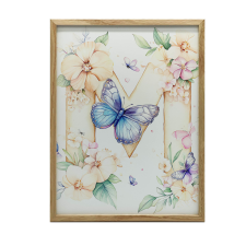 FESTÉS VÁSZONRA M BETŰ VIRÁGOK KERET NÉLKÜL 70x100 CM grafika, keretezett kép