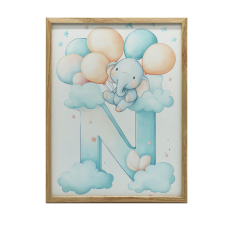  FESTÉS VÁSZONRA N BETŰ A FELHŐBEN 50x70 CM KERET NÉLKÜL VÁSZON grafika, keretezett kép