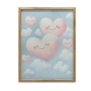  FESTÉS VÁSZONRA RÓZSASZÍN SZÍVEK A FELHŐKEN PREMIUM VÁSZON 70x100 CM