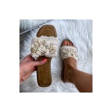 FF Lux Shoes Beach Breeze - gyöngyös, kagylós papucs  Méret: 41