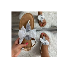 FF Lux Shoes Noir Pötty - masnis, csillogó köves szandál  Szín: fehér, Méret: 37 női szandál