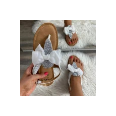 FF Lux Shoes Noir Pötty - masnis, csillogó köves szandál  Szín: fehér, Méret: 39 (TZ105-7WH-39)