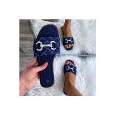 FF Lux Shoes Urban Charm - strasszos, farmerhatású papucs  Méret: 37 női papucs