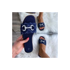 FF Lux Shoes Urban Charm - strasszos, farmerhatású papucs  Méret: 40 (LCQ-3-DK-JEANS-40)