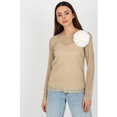 FiatalDivat 2 darabos elegáns blúz szett toppal, 63554-es modell, bézs