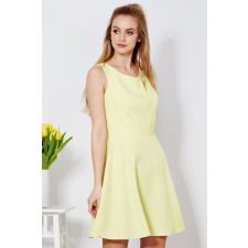 FiatalDivat A vonalú ruha Chastify növény mintával modell 55377 világos sárga női ruha