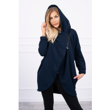 FiatalDivat Asszimetrikus melegítő felső rövid cipzárral modell 9110 tengerészkék női pulóver, kardigán