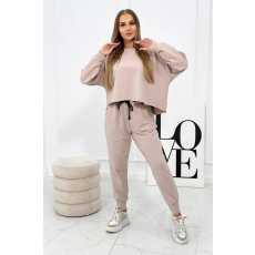 FiatalDivat Atlétaruha szett oversize pulóverrel, modell 9456 bézs