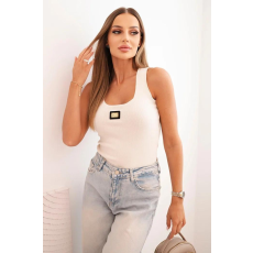 FiatalDivat Bézs bordázott trikó díszítő folttal, 64709-es modell