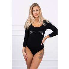 FiatalDivat Body blúz pisztoly nyomtatással modell 9234 fekete