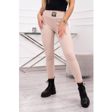 FiatalDivat Bordás anyagból készült leggings magas üléssel, 9440 világos bézs