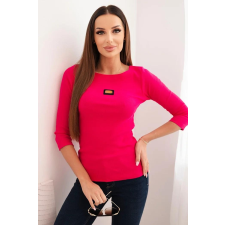 FiatalDivat Bordázott blúz háromnegyedes ujjakkal és rátéttel 64672 ciklámen blúz