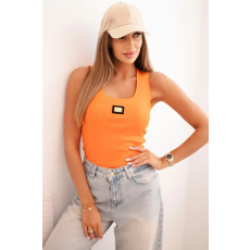 FiatalDivat Bordázott trikó díszítő felvarróval, 64709-es modell, sötét narancssárga