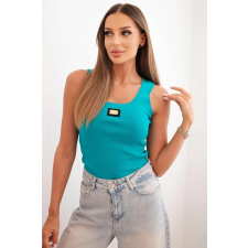 FiatalDivat Bordázott trikó díszítő folttal, 64709-es modell, sötét mentazöld blúz