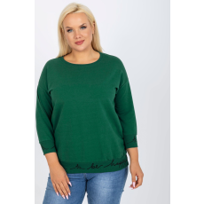 FiatalDivat Charliza oversize pulóver, sötétzöld + fekete felirattal