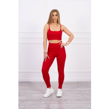 FiatalDivat Crop-top tréningruha pántokkal, modell 9355 piros női edzőruha