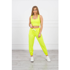 FiatalDivat Crop-top tréningruha pánttal 9334 neon sárga női edzőruha