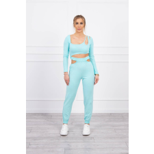 FiatalDivat Crop-top tréningruha szett kivágásokkal, modell 9344 mentol női edzőruha