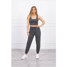 FiatalDivat Crop-top tréningruha szett pántokkal, 9334 grafit női edzőruha
