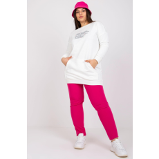 FiatalDivat Desiree oversize pulóver mintával és kenguru zsebbel, ekrü színű