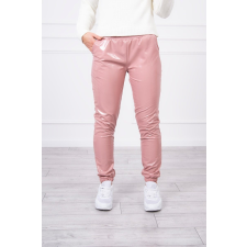 FiatalDivat Fényes nadrág bársonyos alávarrással rózsaszín női nadrág