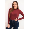 FiatalDivat Finom kasmíros blúz állógallérral 25809 bordó modell