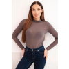 FiatalDivat Finom kasmíros blúz állógallérral 25809-es modell mokka színben
