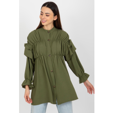 FiatalDivat Fodros boho blúz modell 74513 khaki színben blúz