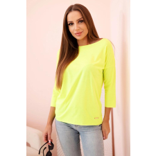 FiatalDivat Hajónyakú blúz 51228 neon sárga blúz