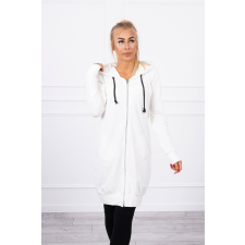 FiatalDivat Hosszabbított melegítő felső kapucnival ekrü szín női pulóver, kardigán