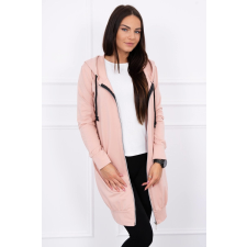 FiatalDivat Hosszabbított melegítő felső kapucnival púder rózsaszín női pulóver, kardigán